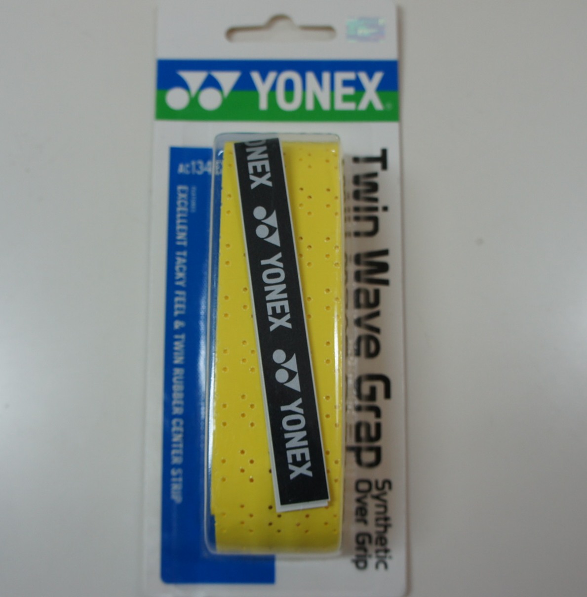 Yonex AC139EX Yellow Sweat Absorbing Twin Strip Wave Badminton/Tennis/Squash Grip